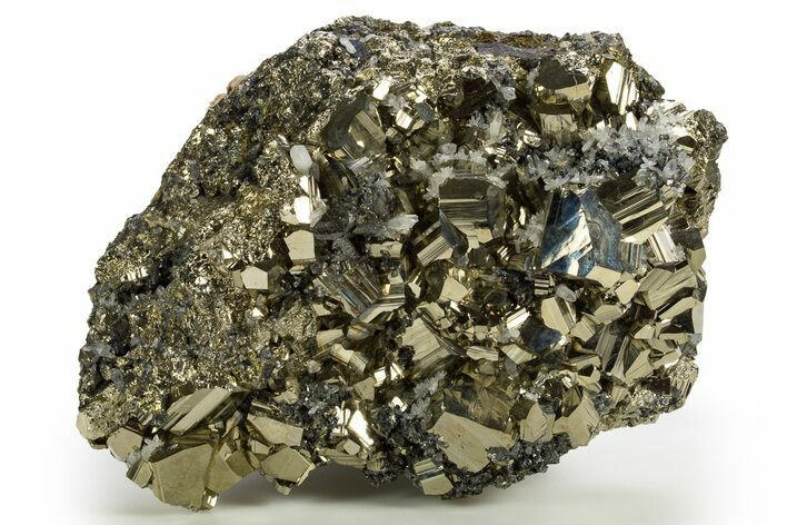 Gleaming Pyrite Cluster with Sphalerite and Quartz - Peru #329328